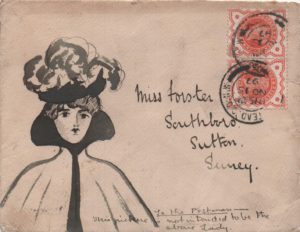 1897 illustrated envelope from Hampstead to Surrey