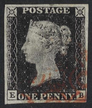 QV 1840 1d black (E-B) Plate 1b