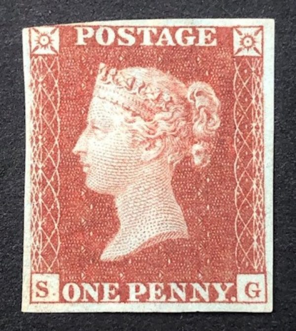 QV sg8 1d red-brown (S-G) plate 126 - mounted mint