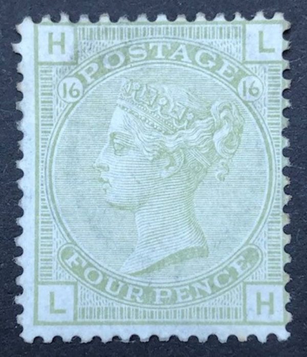 QV sg153 4d sage-green (L-H) plate 16 - fine mint example
