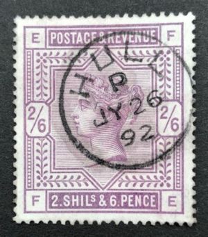 QV sg179 2s6d deep lilac with fine 1892 Hull cds