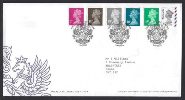 1-4-2004 New definitive issue FDC (Winsdsor)