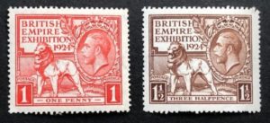 KGV 1924 British Empire Exhibition sg430-31 - lightly mounted mint