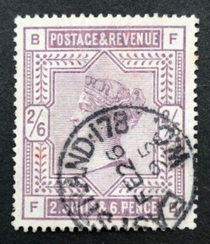 QV sg178 2s6d lilac with 1895 East Strand cds