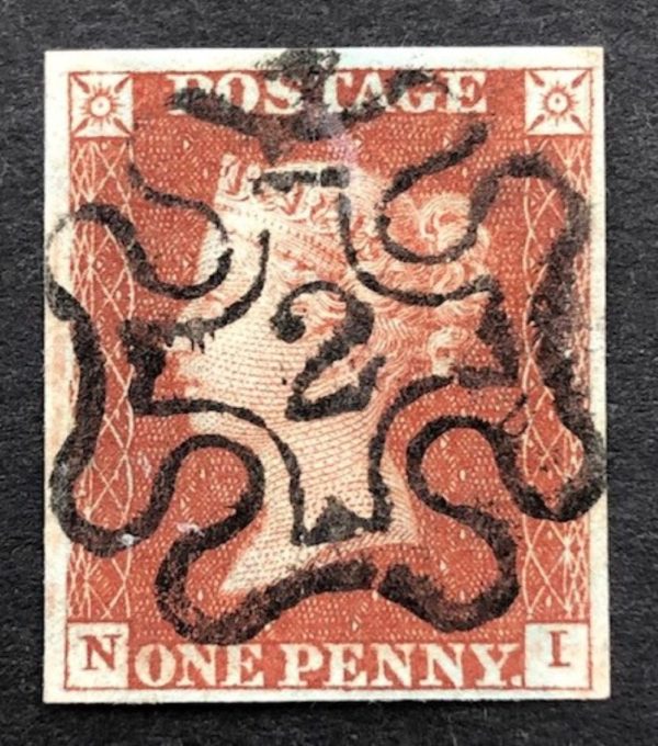 QV sg8m 1d red-brown (N-I) plate 35 with #2 in maltese cross