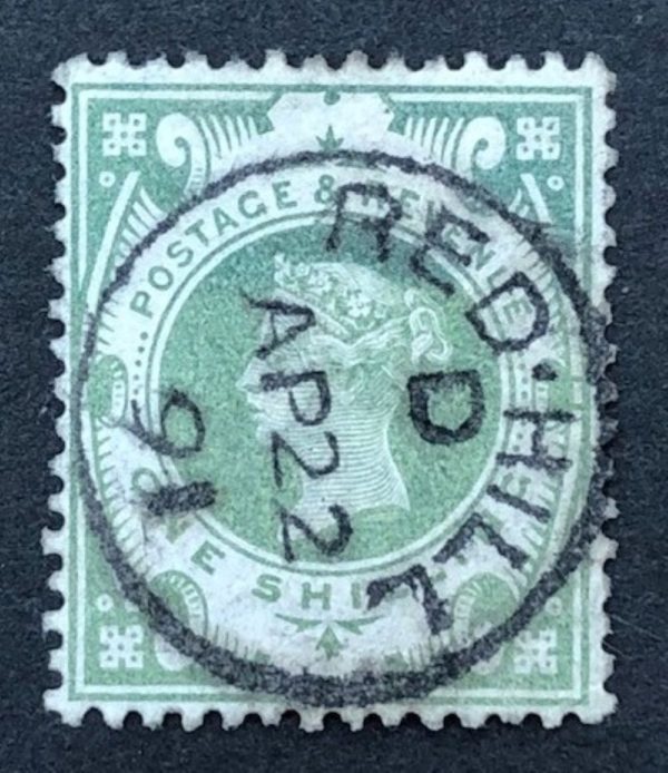 QV sg211 1s dull green with fine 1891 Redhill cds