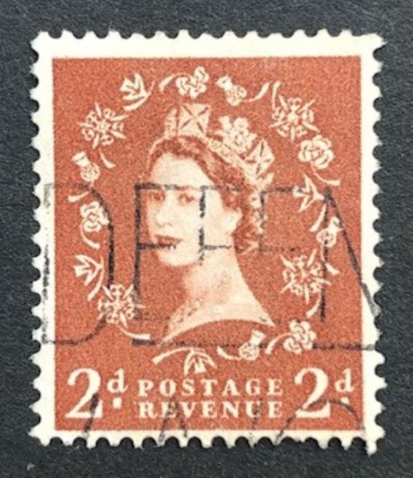 QEII 1959 sg605a 2d light red-brown (error of watermark) fine used
