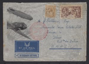 sg450 on 1935 German Air Mail cover to Brazil via Berlin
