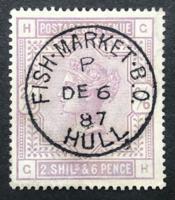 QV sg178 2s6d lilac with superb 1887 Hull Fish Market cds