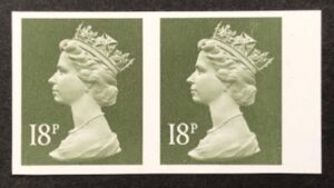 sg X955a 18p imperf machin definitive pair - unmounted mint