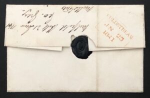 QV 1d Penny Black (M-C) plate 1b on 1841 cover to Chester-le-Street