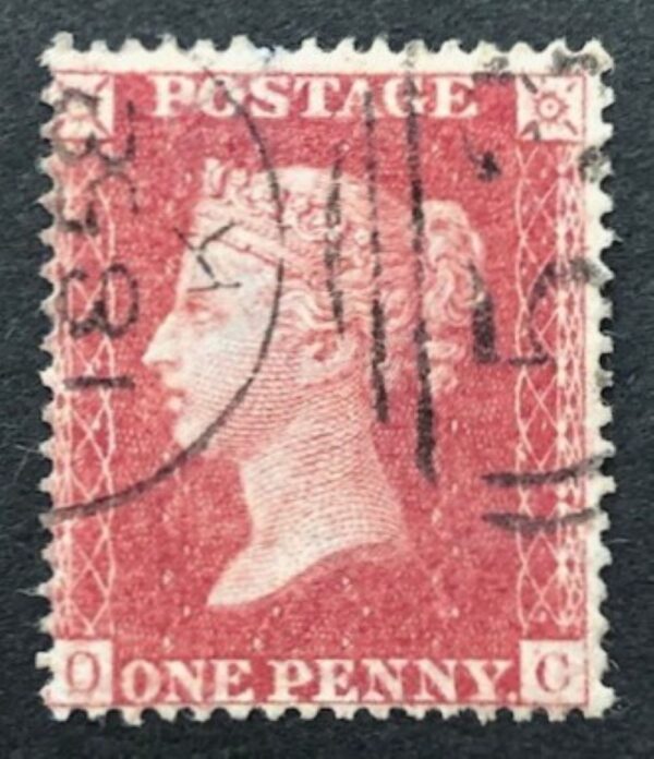 QV C11 sg36 1d rose-red (O-C) plate 49 with Cert - Cat £600
