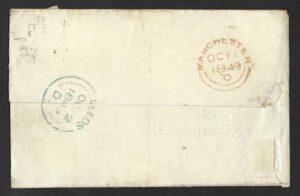 QV sg8 1d red (L-B) plate 88 on 1849 cover to Leeds