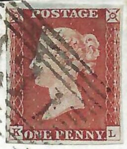 QV sg8 1d red (K-L) plate 60 on 1846 part wrapper within Edinburgh