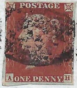 QV sg8 1d red (A-H) plate 53 on 1845 cover to Devises