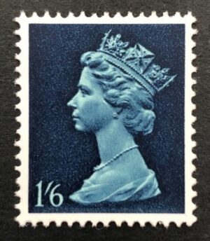 QEII sg743var 1s6d with phosphor omitted - unmounted mint