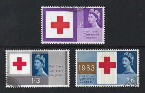 QEII 1963 Red Cross Centenary phosphor set sg642p-644p – fine used