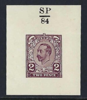 1910 Hentschel colour essay, 2d ruby brown on white wove paper