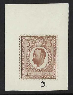 1911 Small format half tone essay 3d pale brown on unwatermarked paper