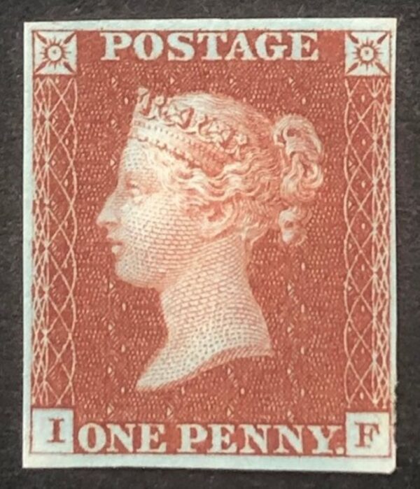 QV sg8 1d red-brown (I-F) plate 37 - fine mounted mint