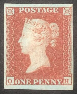 QV sg8 1d red-brown (O-H) plate 89 - fine mounted mint