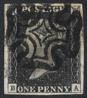 QV 1840 1d black (B-A) Plate 1b