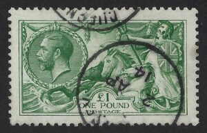 KGV sg403 £1 green – fine used