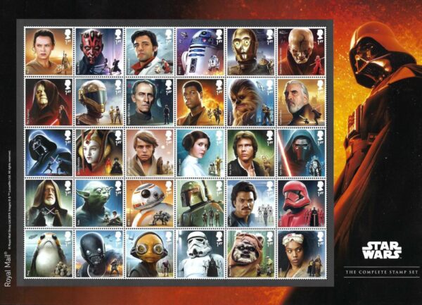 2019 Star Wars - The Complete Stamp Set Smiler sheet
