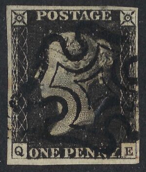 QV 1840 1d black (Q-E) Plate 1b