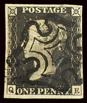 QV 1840 1d black (Q-E) Plate 1b