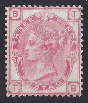 QV sg143 3d rose (T-B) Plate 18 – mounted mint