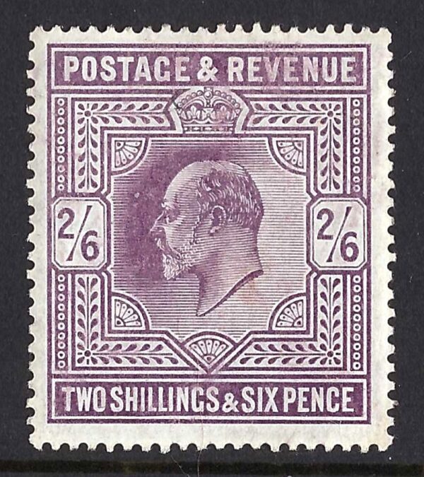 KEVII sg262 2s6d dull purple – mounted mint