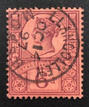 QV sg208 6d purple with fine Llangollen cds