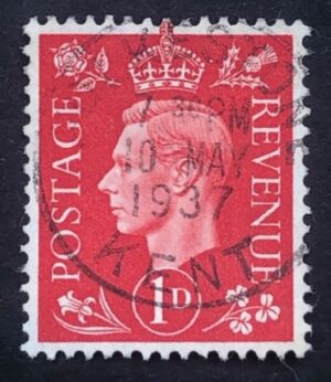 KGVI sg463 1d scarlet with First Day Issue 10th May 1937 cancel