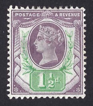 QV sg198 1½d pale dull purple & pale green - mounted mint