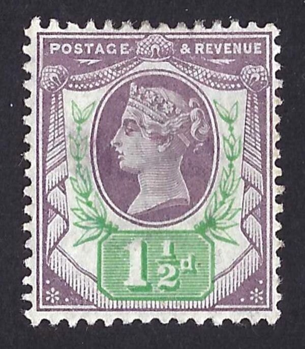 QV sg198 1½d pale dull purple & pale green - mounted mint