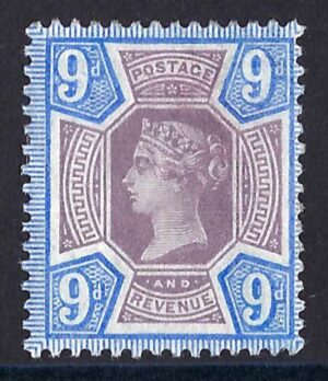 QV sg209 K38(1) 9d dull purple & blue – mounted mint