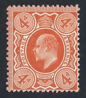 KEVII sg286 4d bright orange (perf 15) mounted mint