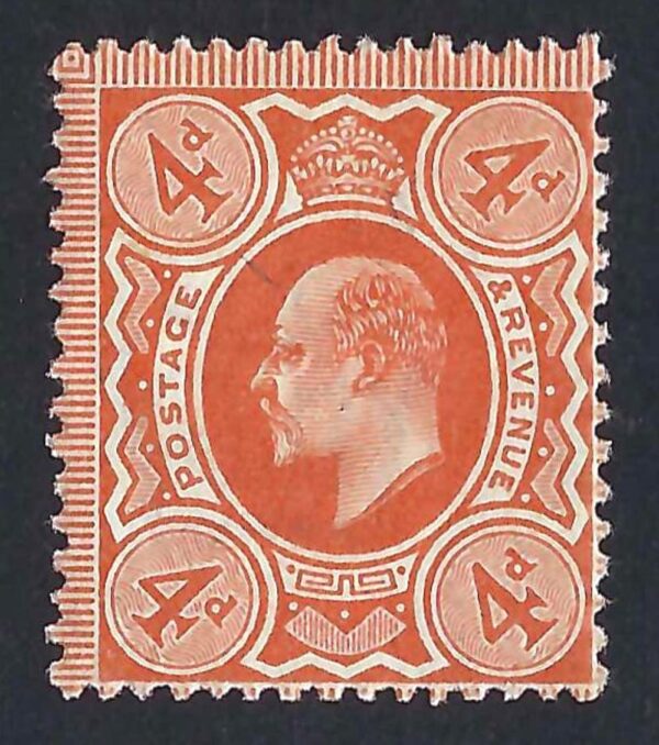 KEVII sg286 4d bright orange (perf 15) mounted mint