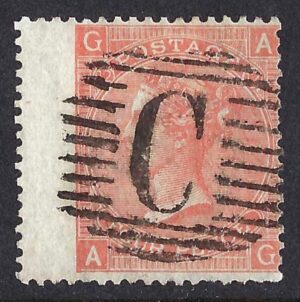 QV sg94 4d vermilion (A-G) Plate 12 Spec Z92 used in Constantinople