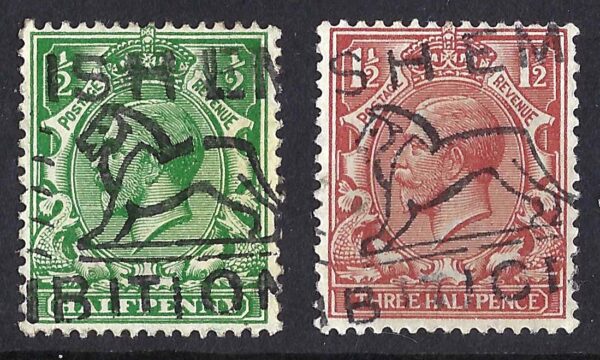 KGV definitive pair with British Empire slogan