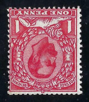 KGV sg332wi 1d scarlet Spec N9(1)a (wmk inverted) - mounted mint