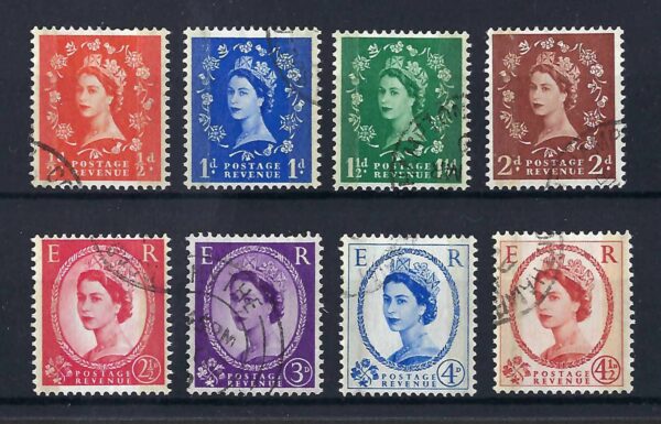 QEII sg599-609 1959 Phosphor-Graphite issue - fine used