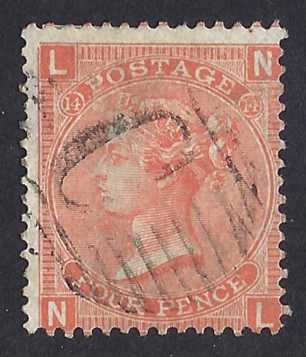 QV sg93 4d vermilion (N-L) Plate 14 Spec Z92 used in Constantinople