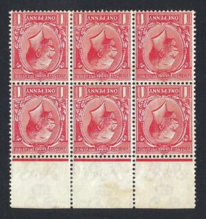 KGV sg359wi 1d pale rose-red block Spec N16(9) (wmk inverted) - mint