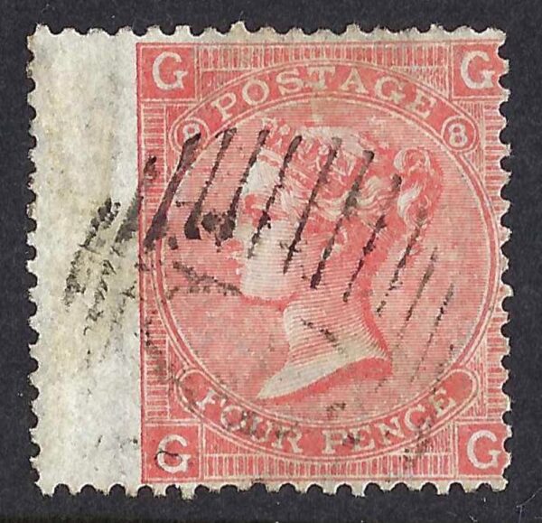 QV sg94 4d vermilion (G-G) Plate 8 Spec Z92 used in Constantinople