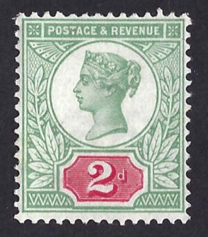 QV sg199/200 2d yellow-green & carmine K30(2) – mounted mint