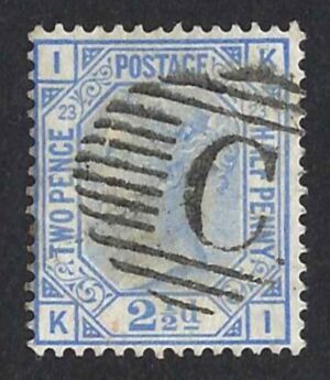 QV sg157 2½d blue (K-I) Plate 23 Spec Z83 used in Constantinople