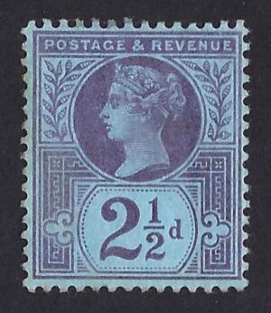 QV sg201 K31(2) 2½d purple on blue paper– mounted mint