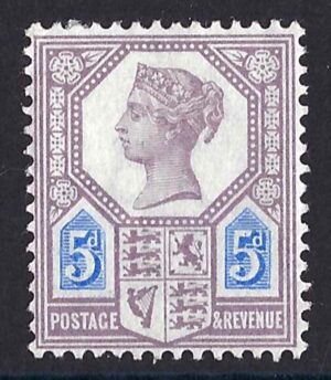 QV sg207a K36(1) 5d Die II dull purple & blue – lightly mounted mint